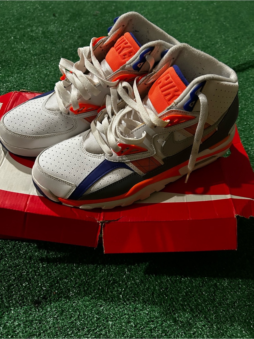 Nike Air Trainer SC High White Hyper Crimson Game Royal Mens Size 9.5 Shoes